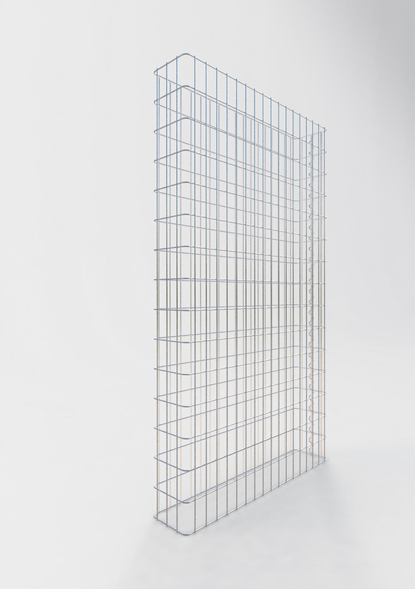 Comprimento da cerca de gabião 87 cm, altura 160 cm, profundidade 17 cm, tamanho da malha 5 x 10 cm