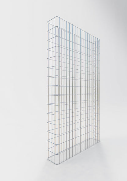 Comprimento da cerca de gabião 87 cm, altura 200 cm, profundidade 17 cm, tamanho da malha 5 x 10 cm