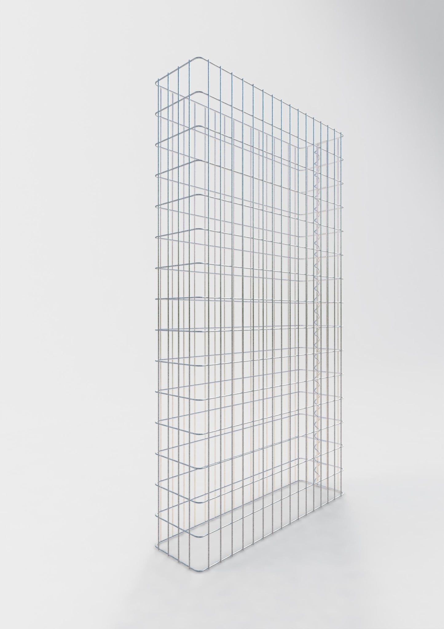 Comprimento da cerca de gabião 82 cm, altura 200 cm, profundidade 22 cm, tamanho da malha 5 x 10 cm