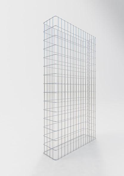 Comprimento da cerca de gabião 82 cm, altura 180 cm, profundidade 22 cm, tamanho da malha 5 x 10 cm