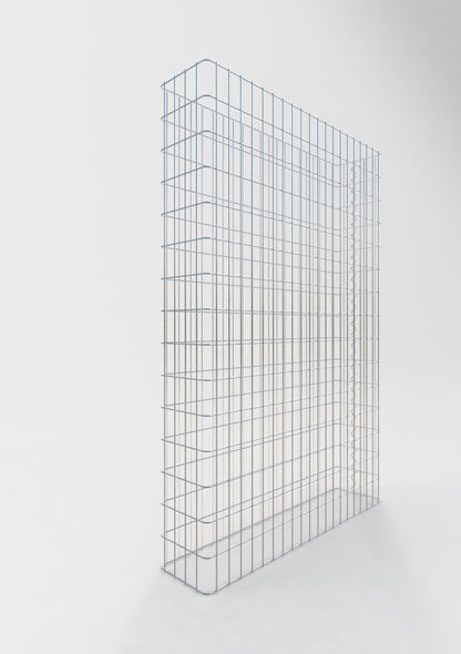 Comprimento da cerca de gabião 102 cm, altura 160 cm, profundidade 22 cm, tamanho da malha 5 x 10 cm