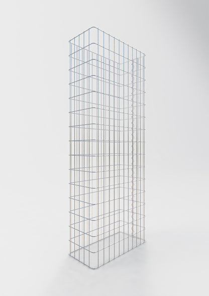 Comprimento da cerca de gabião 57 cm, altura 160 cm, profundidade 27 cm, tamanho da malha 5 x 10 cm