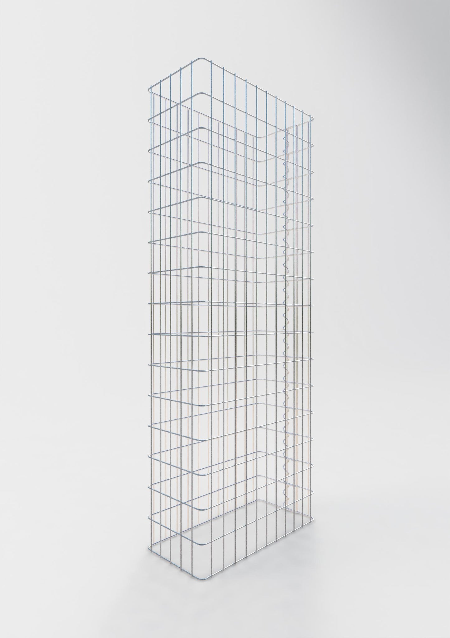 Comprimento da cerca de gabião 57 cm, altura 180 cm, profundidade 27 cm, tamanho da malha 5 x 10 cm