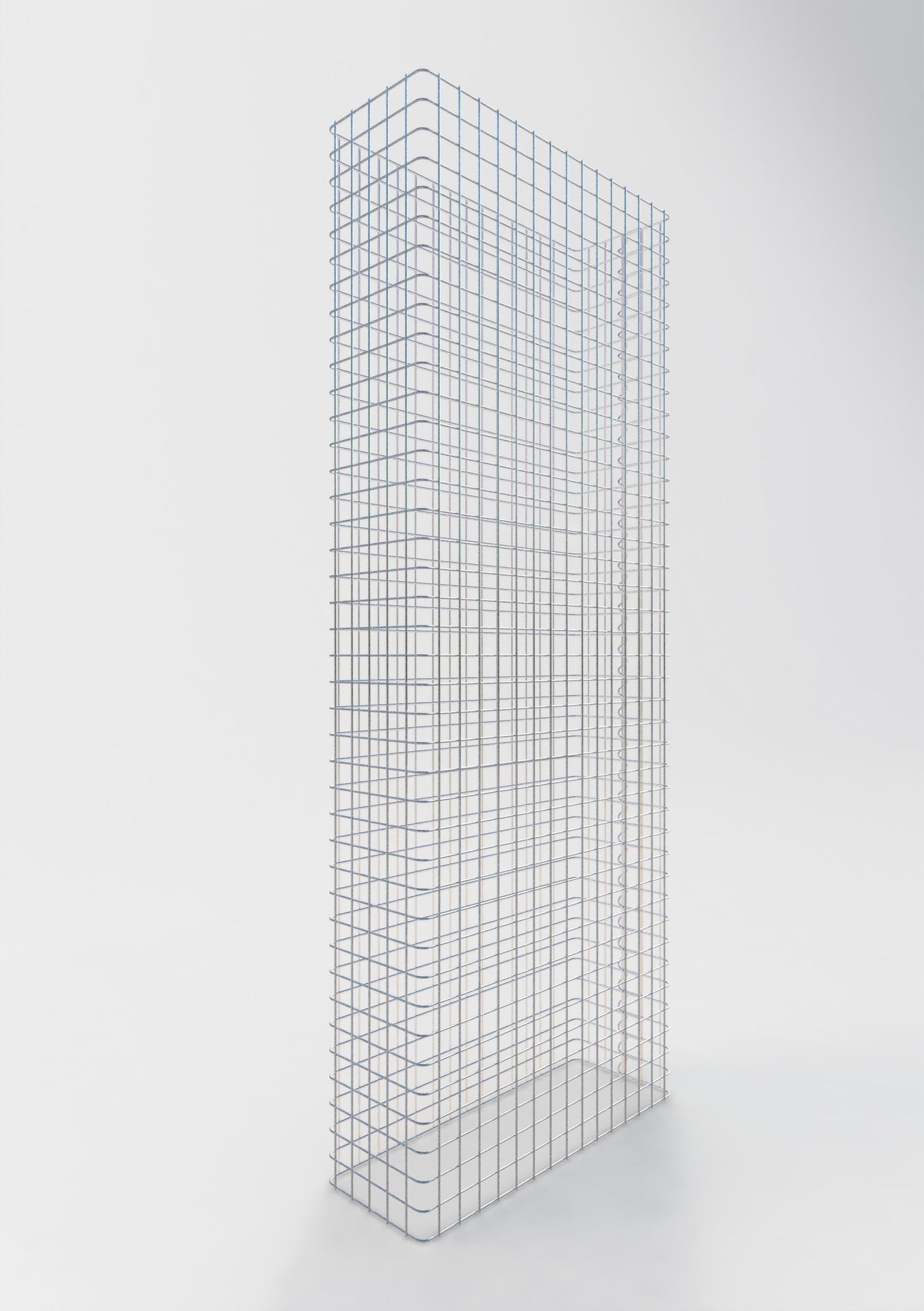 Comprimento da cerca de gabião 77 cm, altura 180 cm, profundidade 27 cm, tamanho da malha 5 x 5 cm