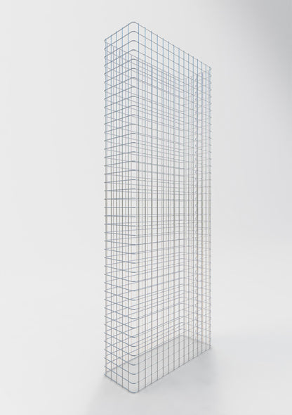 Comprimento da cerca de gabião 77 cm, altura 180 cm, profundidade 27 cm, tamanho da malha 5 x 5 cm