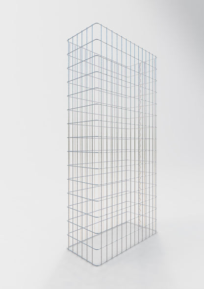 Comprimento da cerca de gabião 72 cm, altura 200 cm, profundidade 32 cm, tamanho da malha 5 x 10 cm