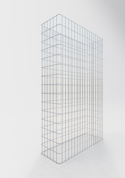 Comprimento da cerca de gabião 92 cm, altura 160 cm, profundidade 32 cm, tamanho da malha 5 x 10 cm