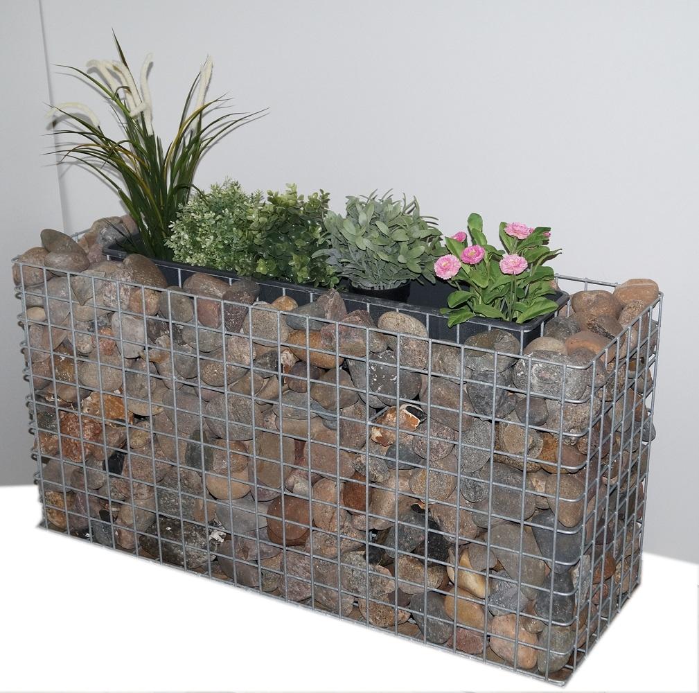 Banco para flores incl. jardinera 102 x 52 x 37 cm MW 5 x 5 cm, galvanizado en caliente