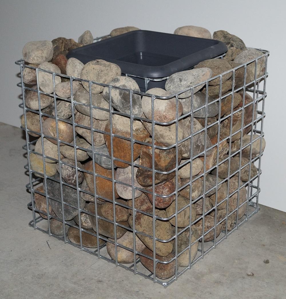 Columna de flores Altura 42 cm Base 42 x 42 cm MW 5 x 5 cm, galvanizado en caliente incl. maceta