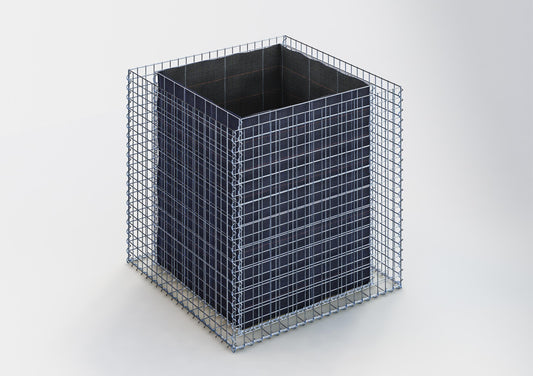 Letto rialzato rettangolare 100 cm x 100 cm x 100 cm (L x H x P), dimensione della rete 5 x 5 cm, spessore della parete 10 cm