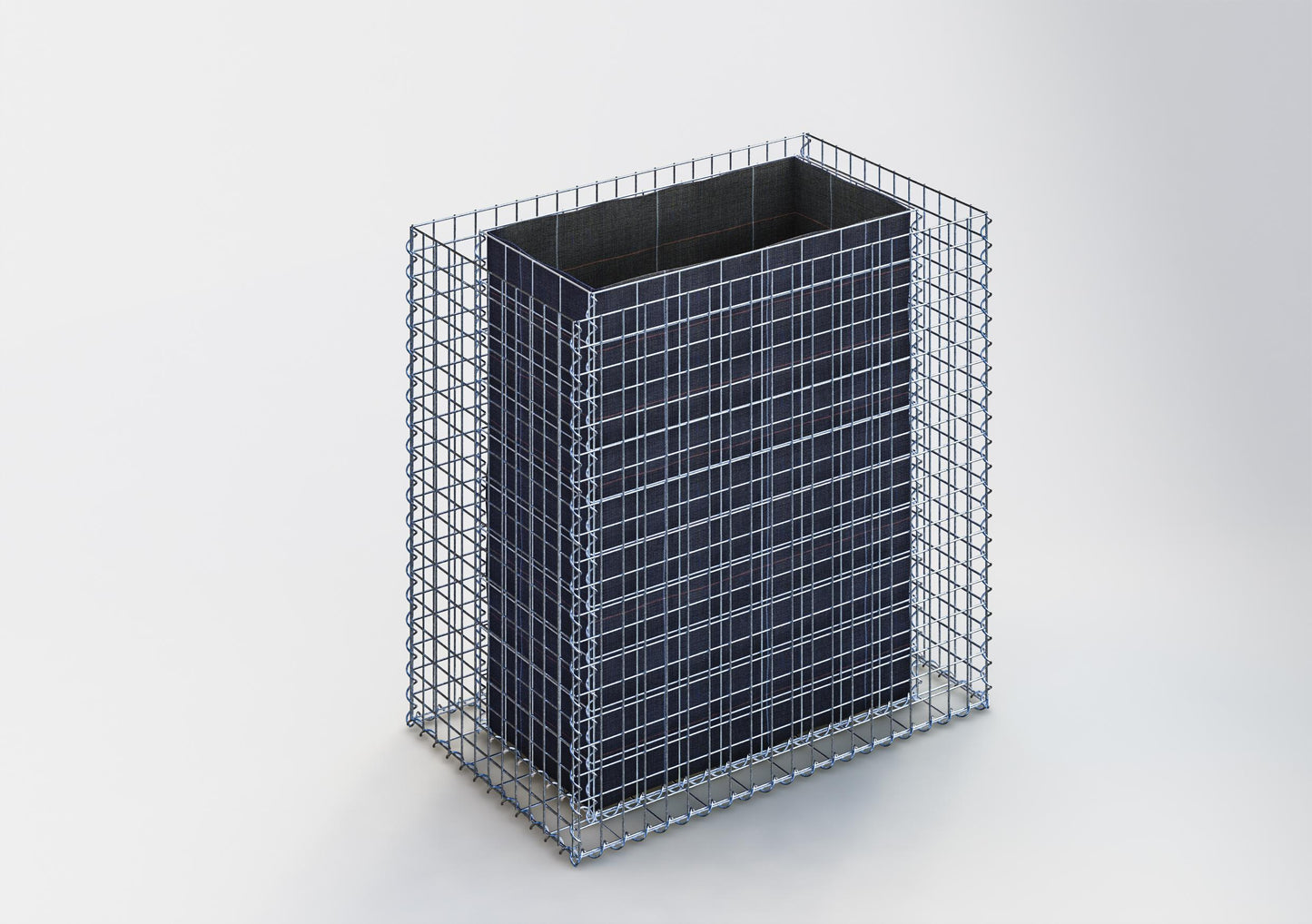 Canteiro quadrado elevado 100 cm x 100 cm x 60 cm (C x A x P), tamanho da malha 5 x 5 cm, espessura da parede 10 cm