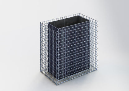 Canteiro quadrado elevado 100 cm x 100 cm x 60 cm (C x A x P), tamanho da malha 5 x 5 cm, espessura da parede 10 cm