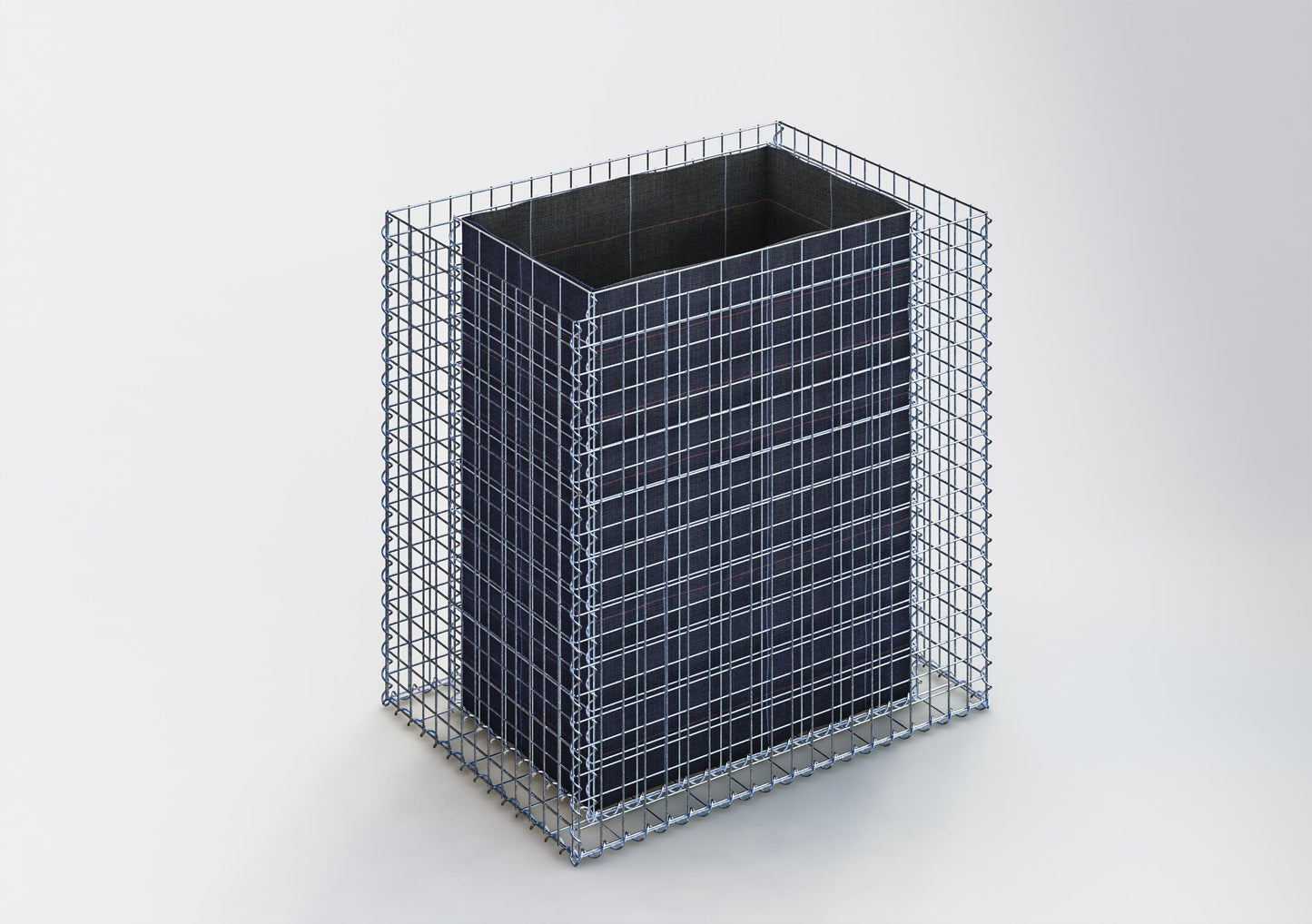 Canteiro quadrado elevado 100 cm x 100 cm x 70 cm (C x A x P), tamanho da malha 5 x 5 cm, espessura da parede 10 cm