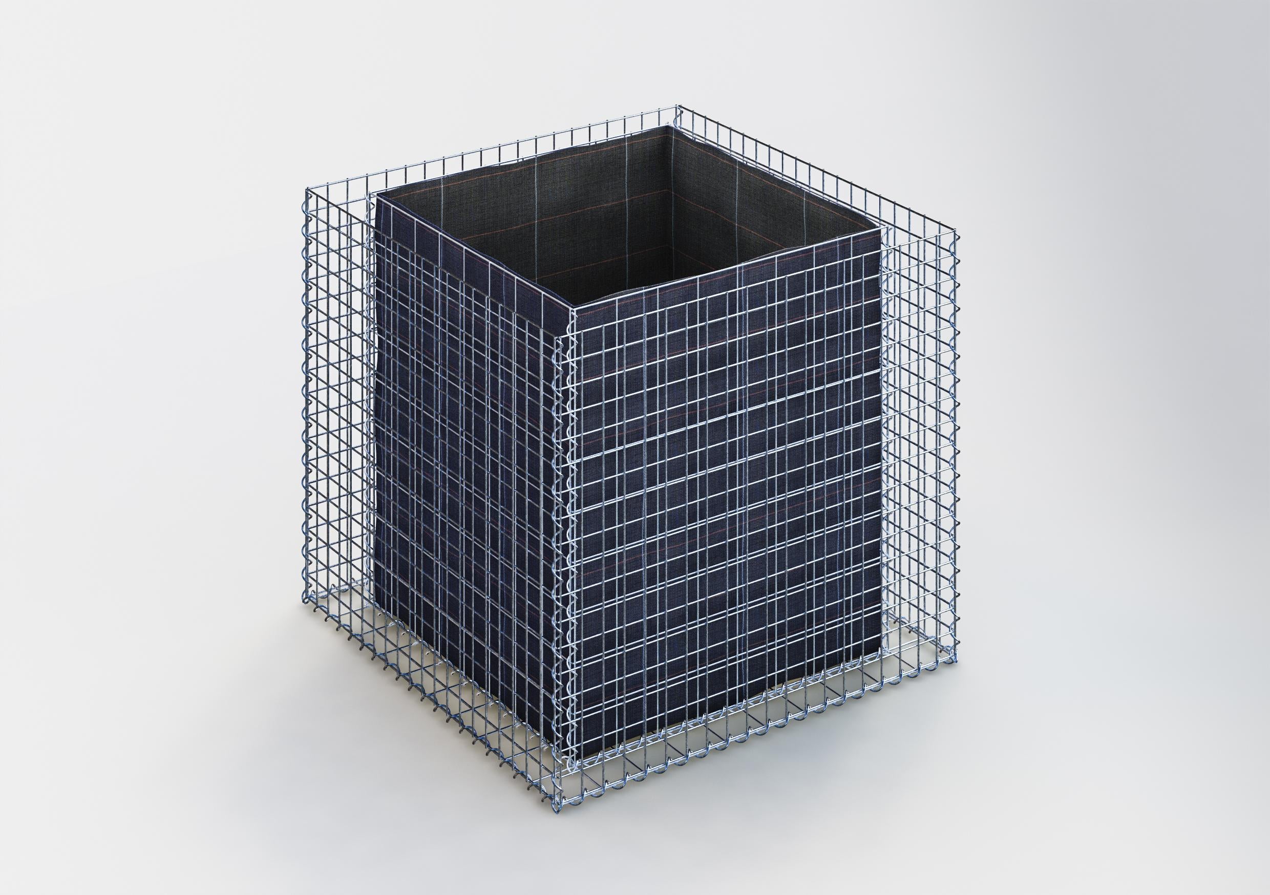 Letto rialzato rettangolare 100 cm x 90 cm x 100 cm (L x H x P), dimensione della rete 5 x 5 cm, spessore delle pareti 10 cm