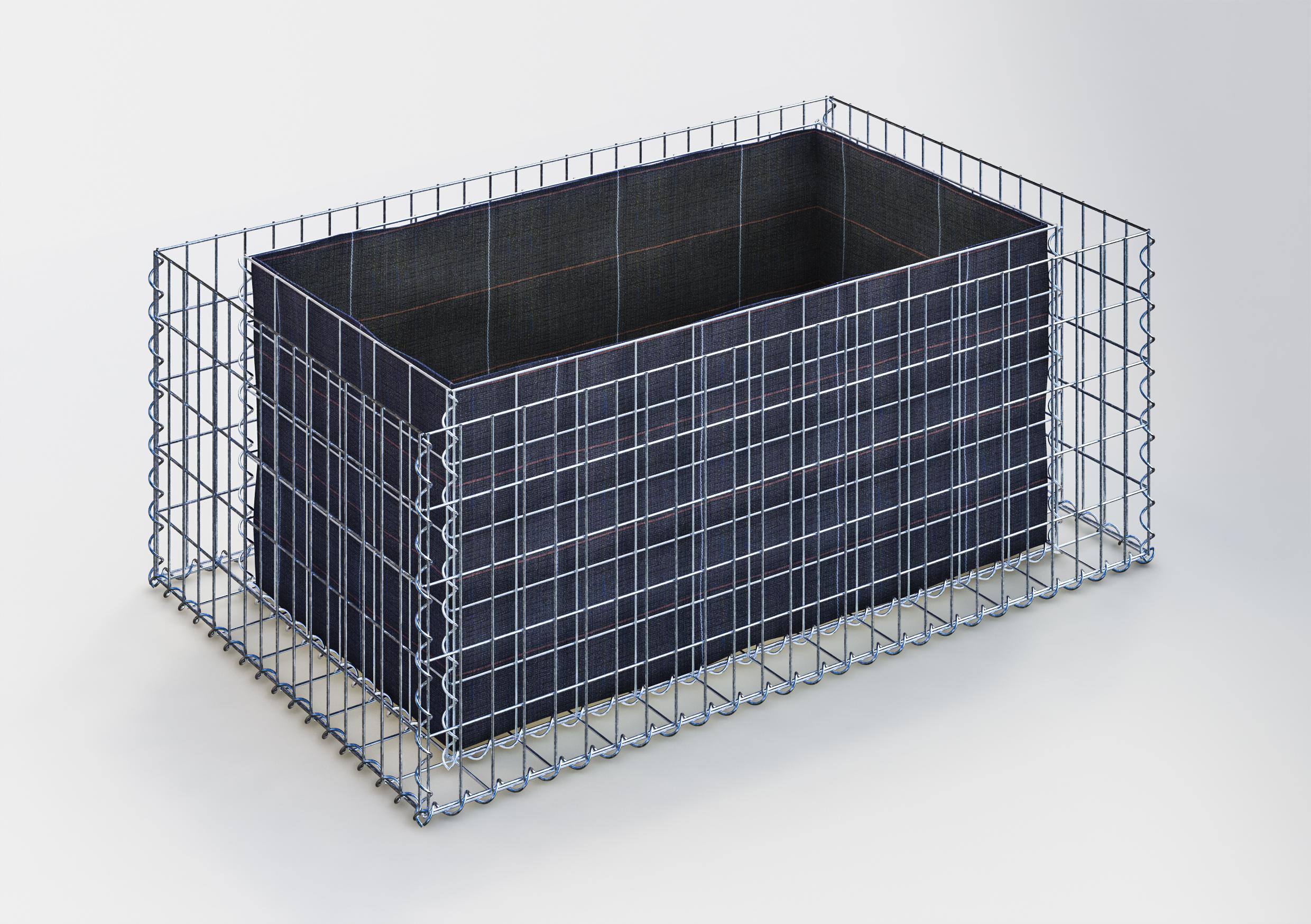 Raised bed square 130 cm x 50 cm x 80 cm (L x H x D), mesh size 5 x 10 cm, wall thickness 10 cm