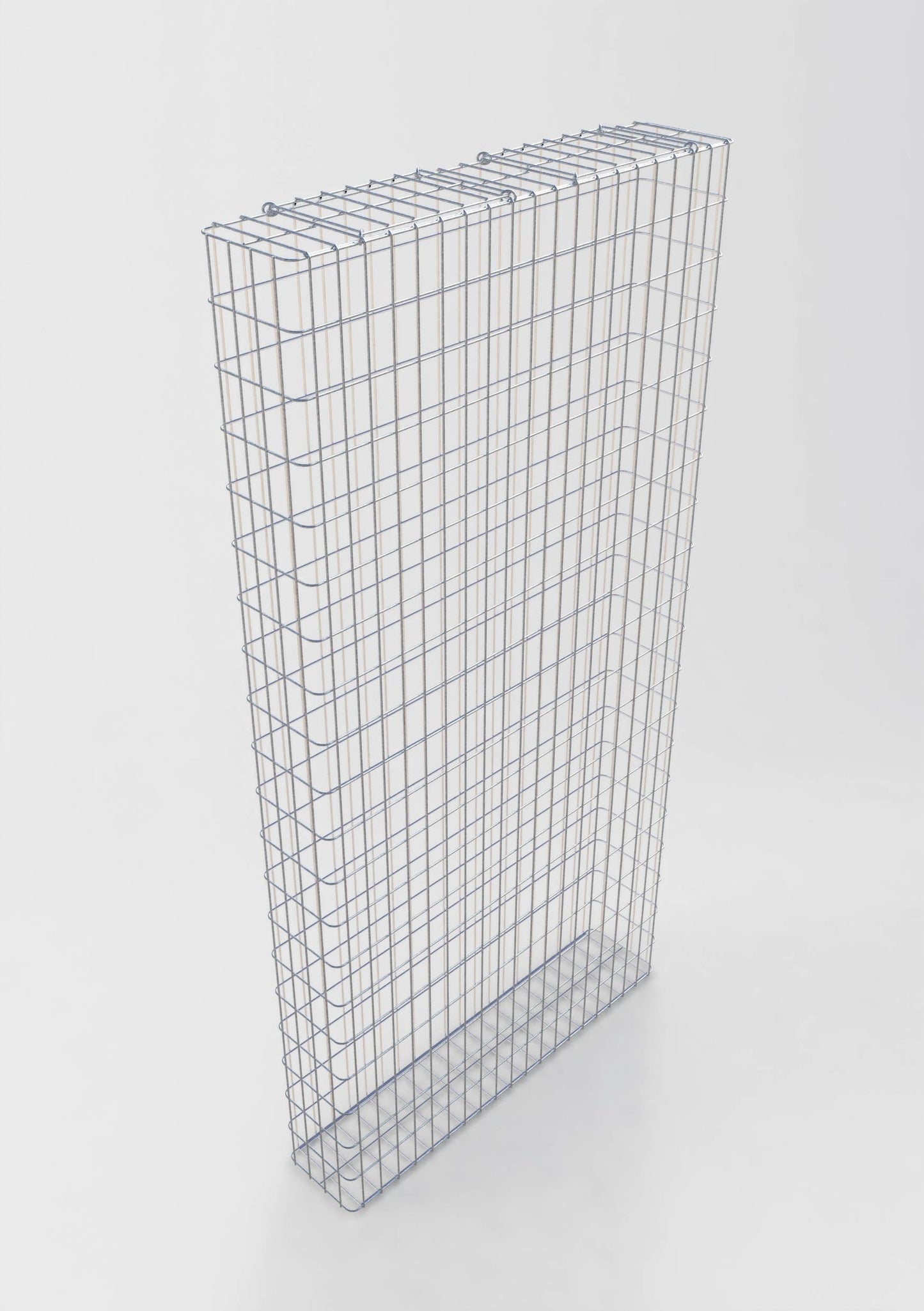 Varmförzinkad gabion 102 cm x 202 cm x 22 cm, maskstorlek 5 cm x 10 cm, helsvetsad