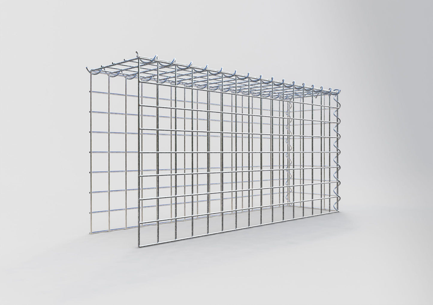 Monteret gabion type 4 80 cm x 40 cm x 20 cm (L x H x D), maskestørrelse 5 cm x 5 cm, spiral