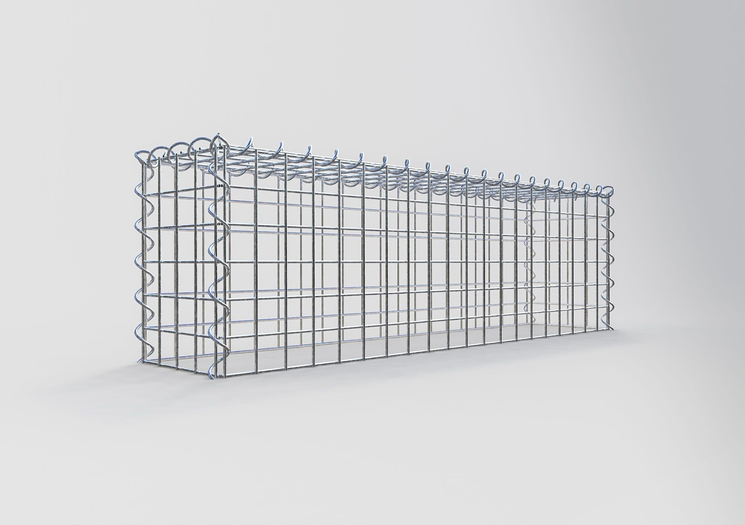 Gabion rapporté type 3 100 cm x 30 cm x 20 cm (L x H x P), mailles 5 cm x 5 cm, spirale