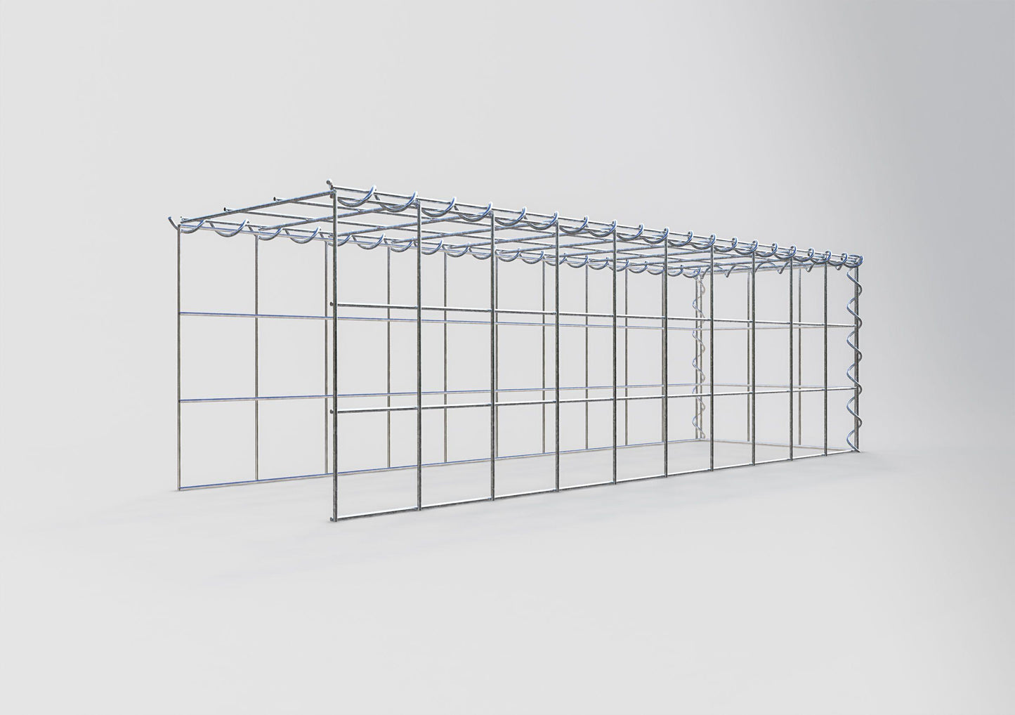 Opvokset gabion type 4 100 cm x 30 cm x 30 cm (L x H x D), maskestørrelse 10 cm x 10 cm, spiral