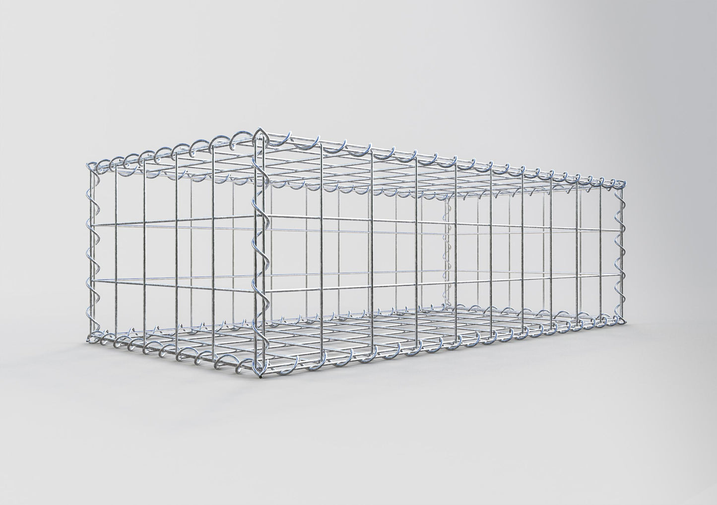 Gabion 100 cm x 30 cm x 50 cm (L x H x D), maskstorlek 10 cm x 10 cm, spiral