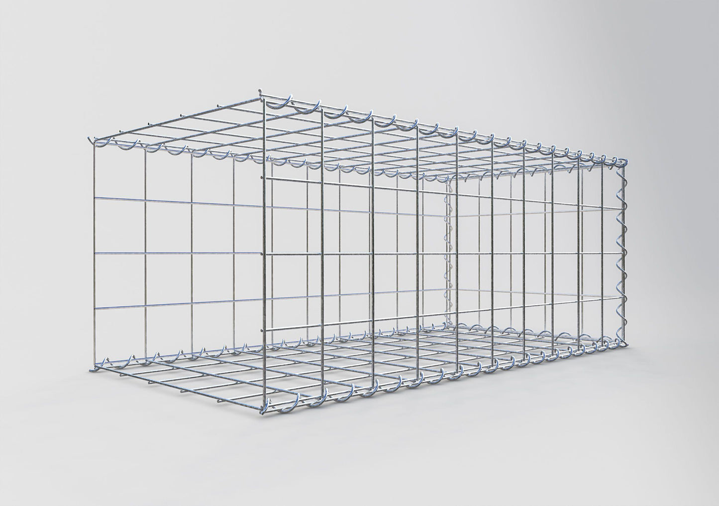 Gabion rapporté type 2 100 cm x 40 cm x 50 cm (L x H x P), mailles 10 cm x 10 cm, spirale