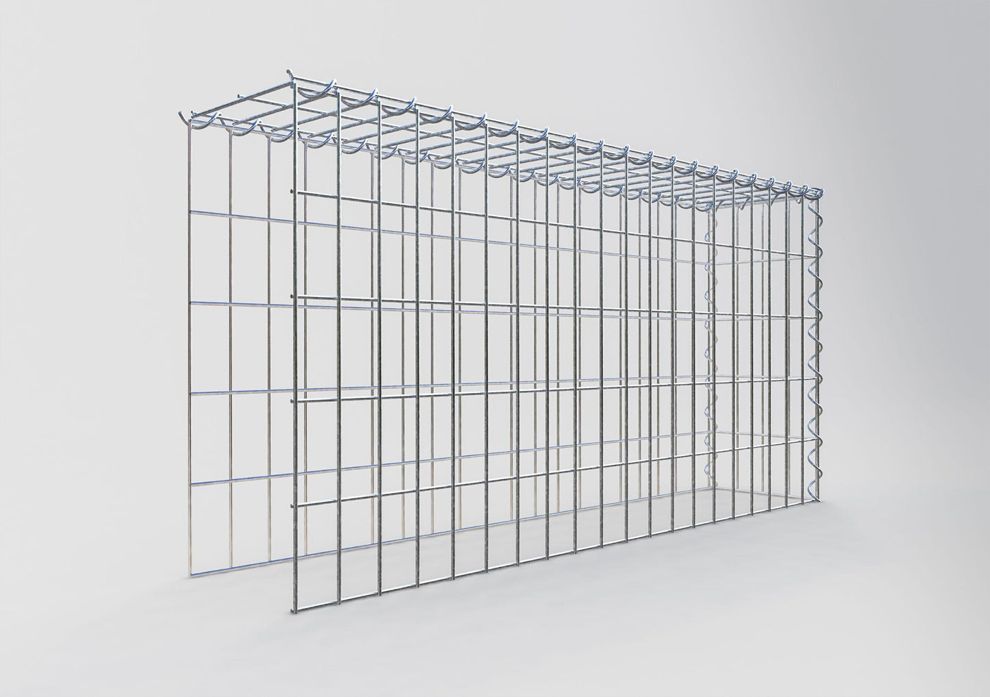 Gabião Tipo 4 100 cm x 50 cm x 20 cm (C x A x P), malhagem 5 cm x 10 cm, espiral