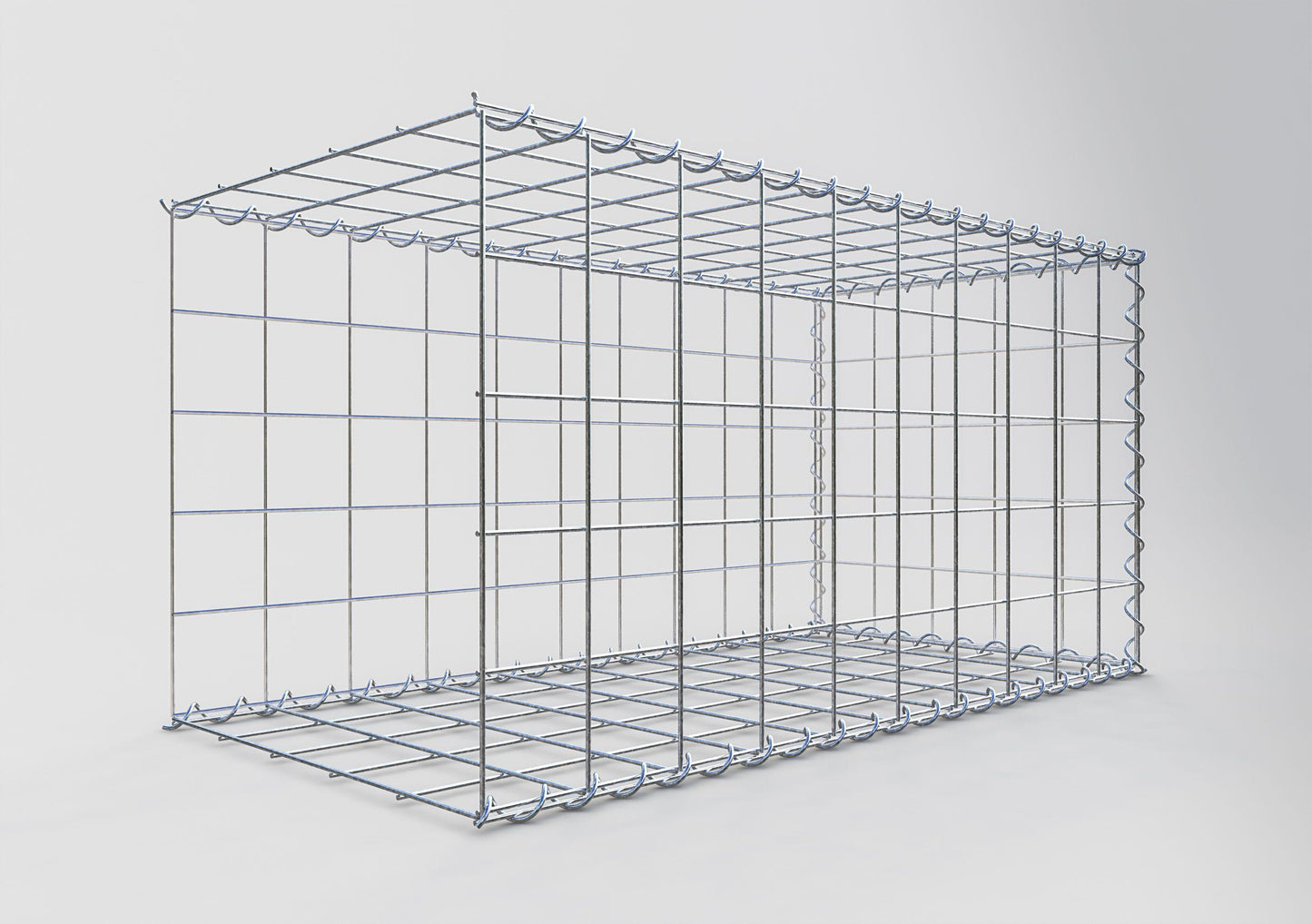 Gabião tipo 2 100 cm x 50 cm x 50 cm (C x A x P), malhagem 10 cm x 10 cm, espiral