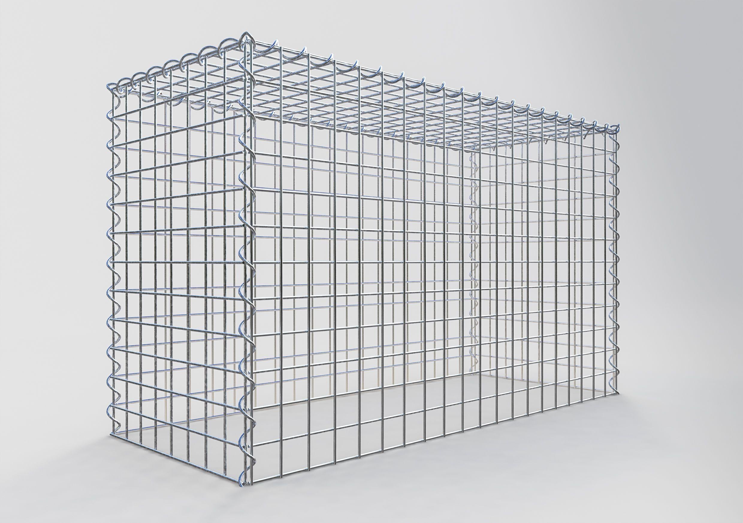 Add-on schanskorf type 3 100 cm x 60 cm x 40 cm (L x H x D), maaswijdte 5 cm x 5 cm, spiraalvormig