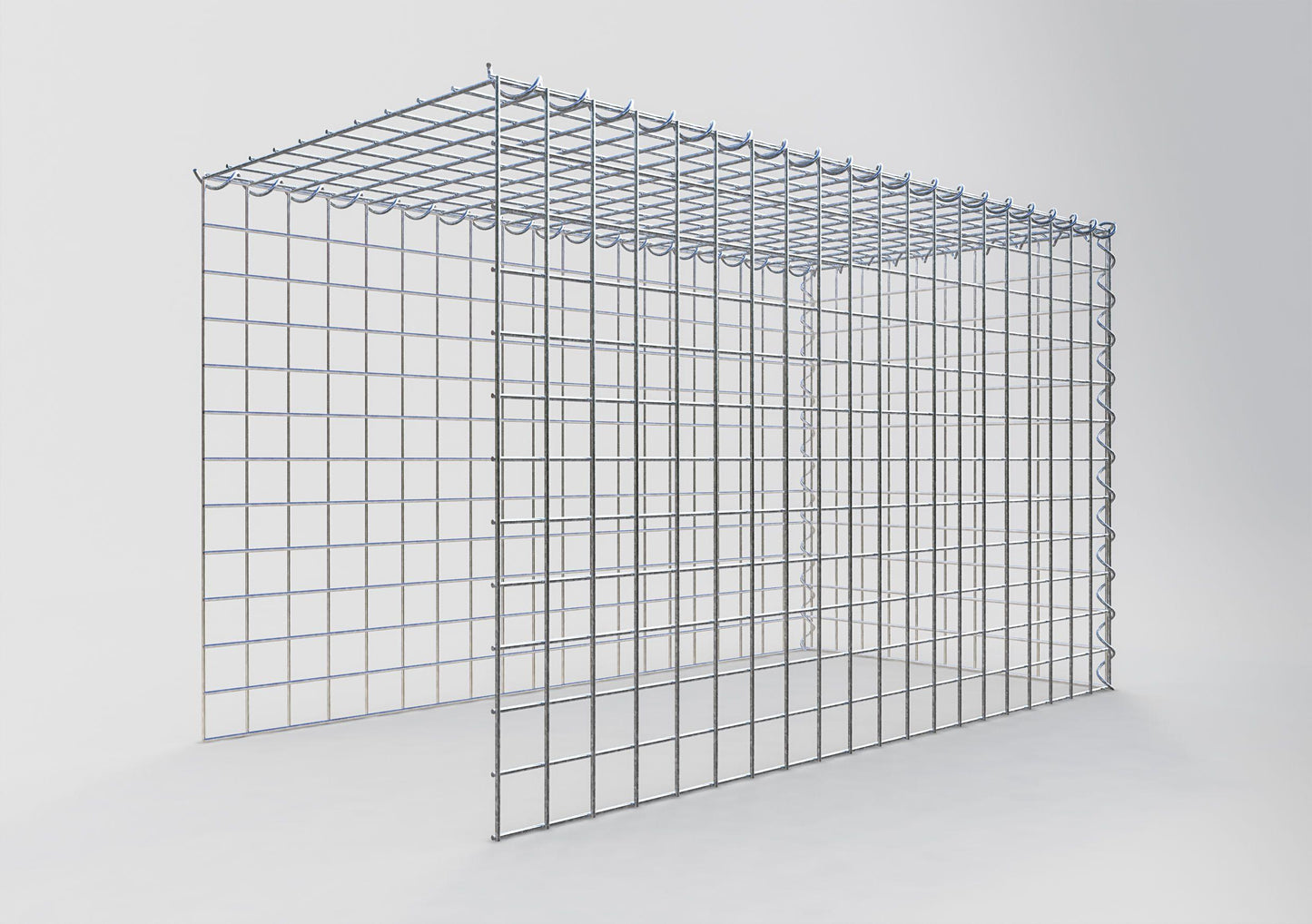 Gabion rapporté type 4 100 cm x 60 cm x 50 cm (L x H x P), mailles 5 cm x 5 cm, spirale