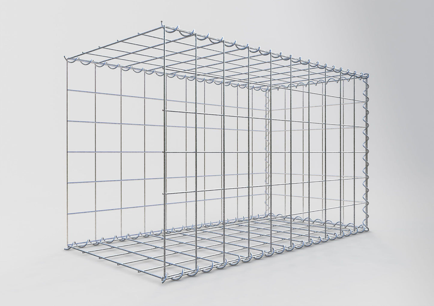 Gabbione aggiuntivo tipo 2 100 cm x 60 cm x 50 cm (L x A x P), maglia 10 cm x 10 cm, spirale