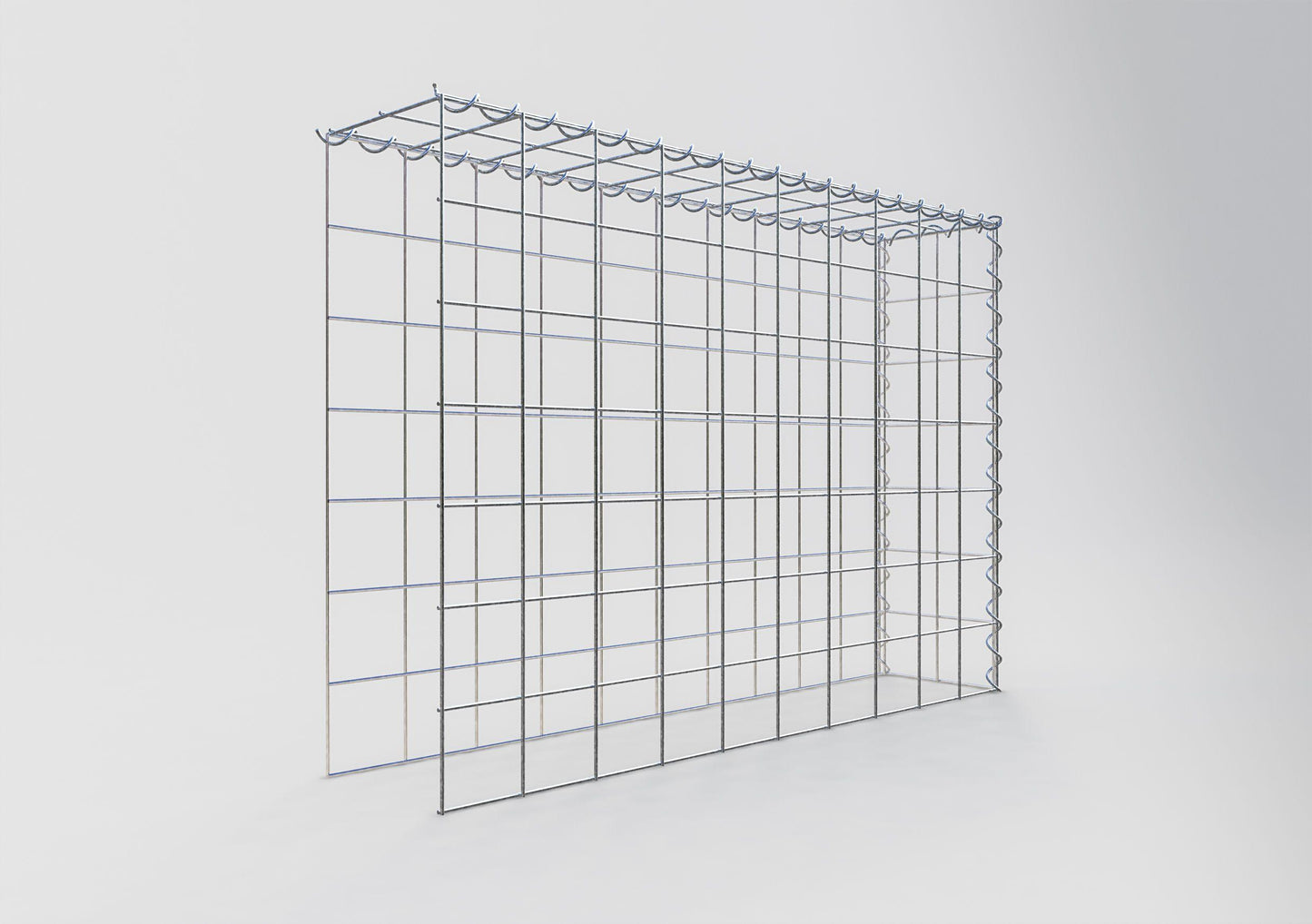 Gabion rapporté type 4 100 cm x 70 cm x 20 cm (L x H x P), mailles 10 cm x 10 cm, spirale