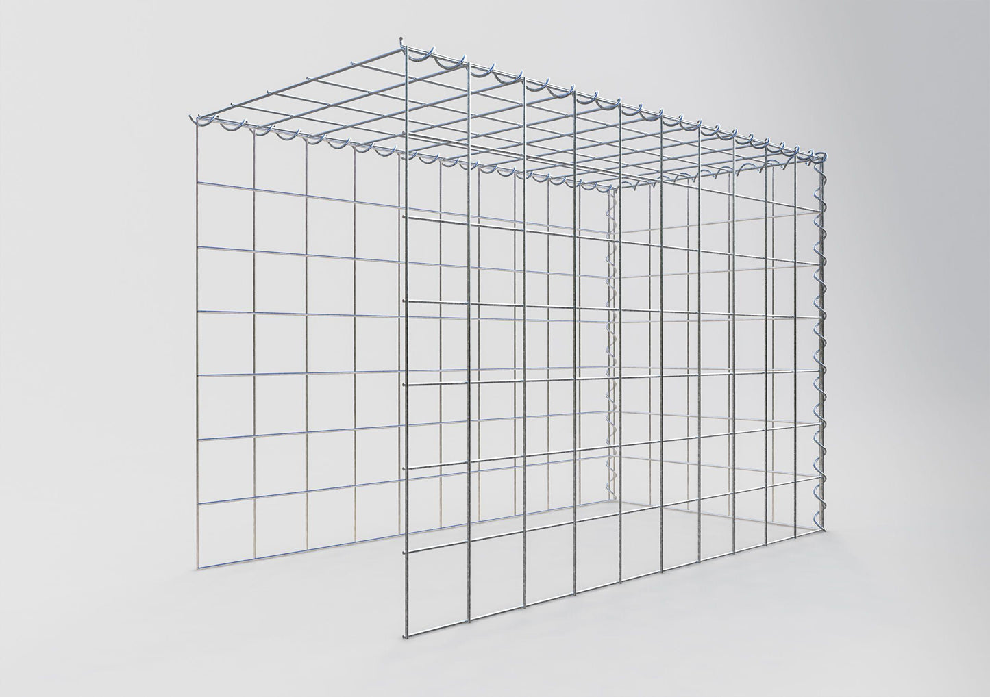 Gabion rapporté type 4 100 cm x 70 cm x 50 cm (L x H x P), mailles 10 cm x 10 cm, spirale