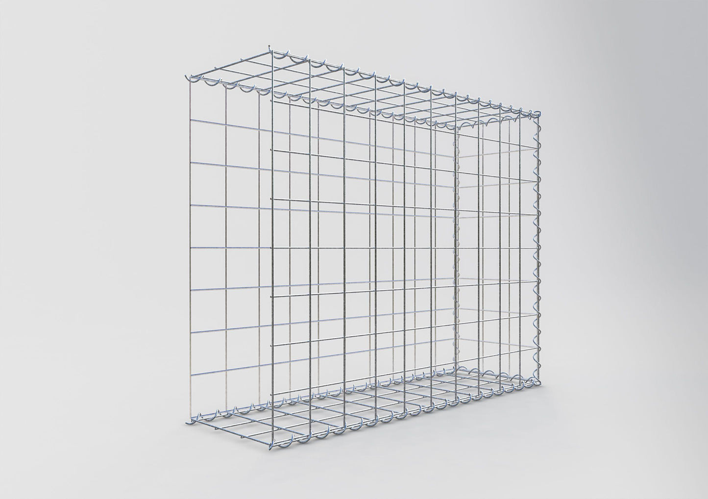 Gavión adulto tipo 2 100 cm x 80 cm x 30 cm (largo x alto x profundidad), tamaño de malla 10 cm x 10 cm, espiral