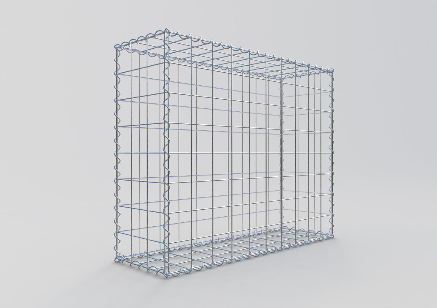 Gavión 100 cm x 80 cm x 30 cm (largo x alto x profundidad), tamaño de malla 10 cm x 10 cm, espiral