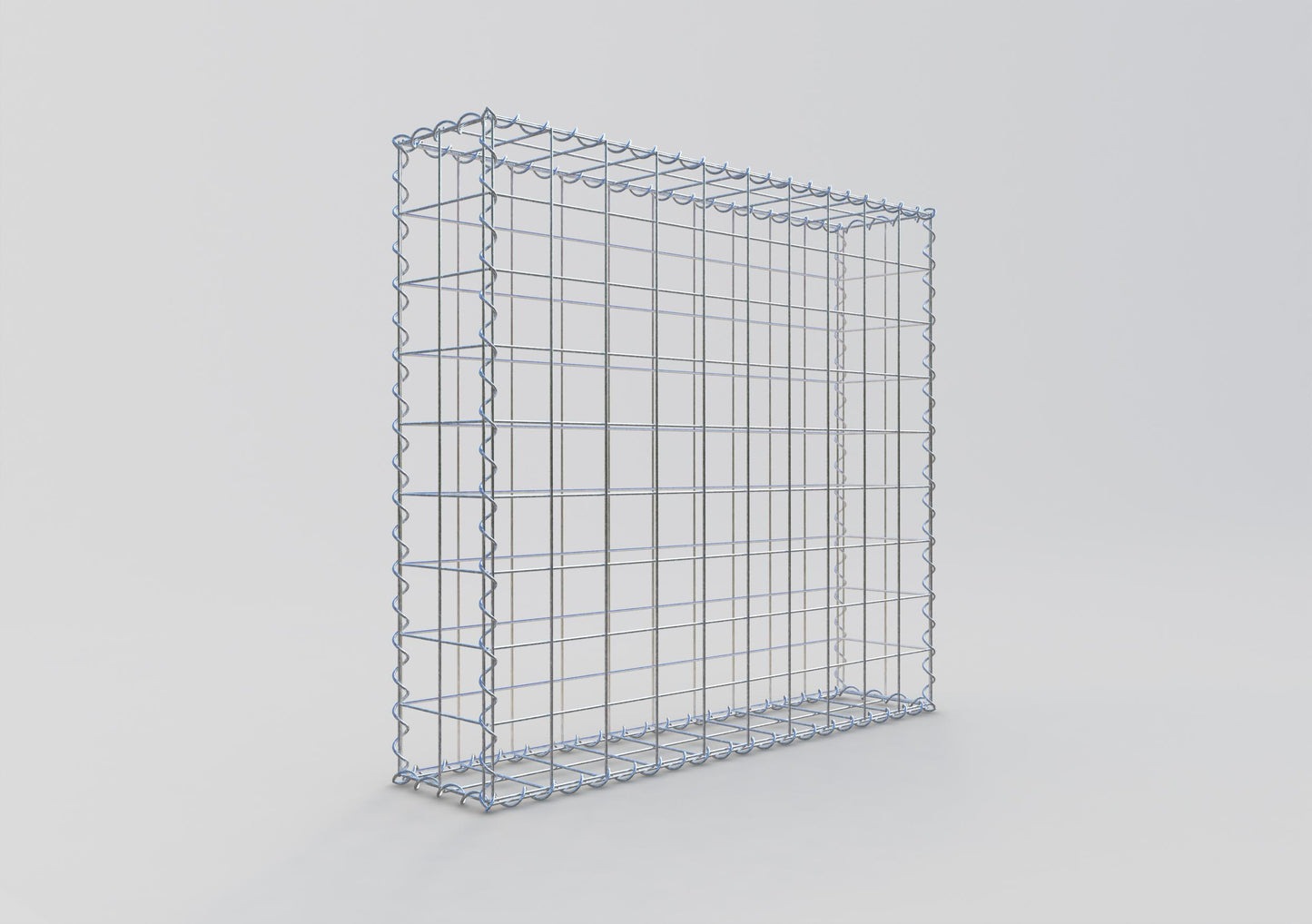 Gabião 100 cm x 90 cm x 20 cm (C x A x P), malhagem 10 cm x 10 cm, espiral