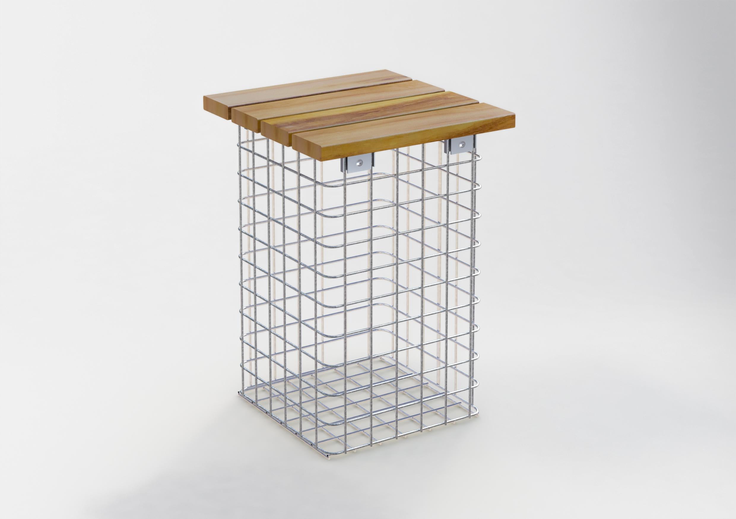 Varmförzinkad pall MW 5 x 5 cm, TEAK