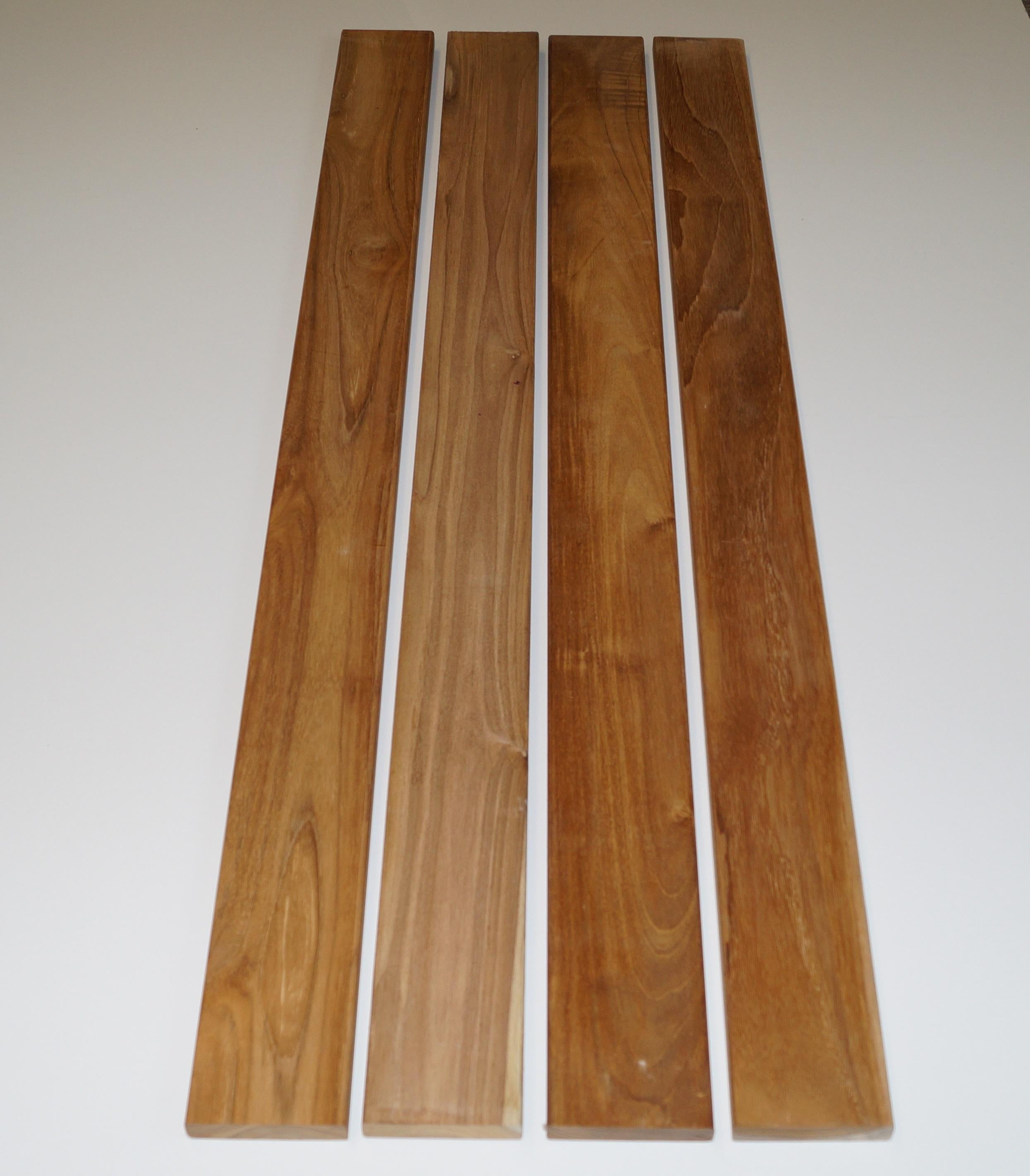 Hout TEAK voor bank 4 blanks 115 x 9 x 2 cm