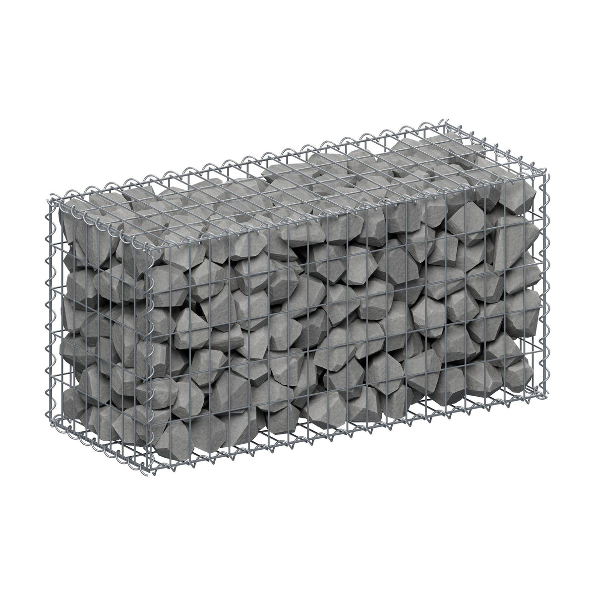 Gabione 100 cm x 50 cm x 40 cm (L x H x T), Maschenweite 5 cm x 10 cm, Spirale
