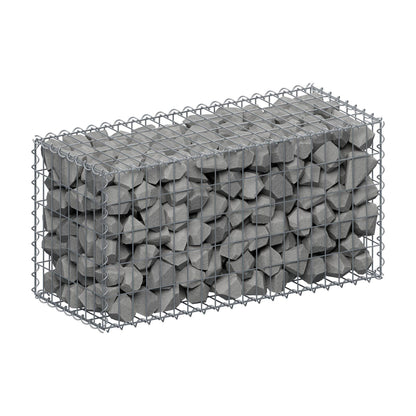 Gabione 100 cm x 50 cm x 40 cm (L x H x T), Maschenweite 5 cm x 10 cm, Spirale