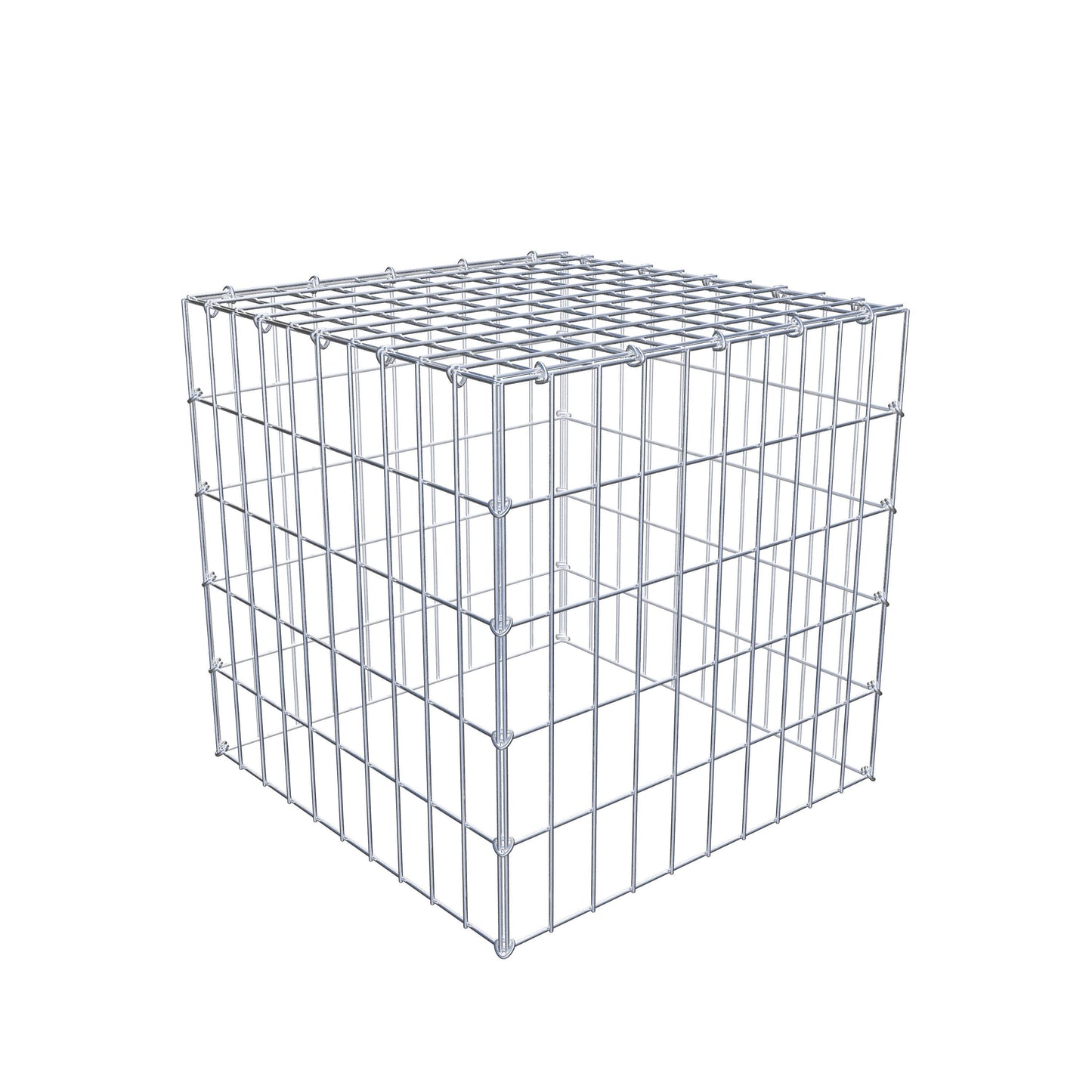 Monteret gabion type 3 50 cm x 50 cm x 50 cm (L x H x D), maskestørrelse 5 cm x 10 cm, C-ring
