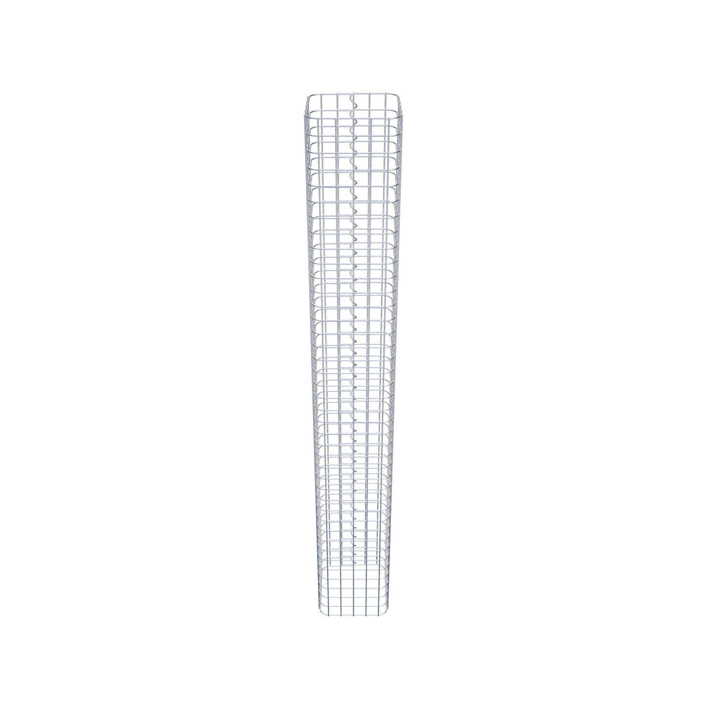 Coluna de gabião quadrada galvanizada a quente, 27 cm x 27 cm, 200 cm de altura, malha 5 cm x 5 cm