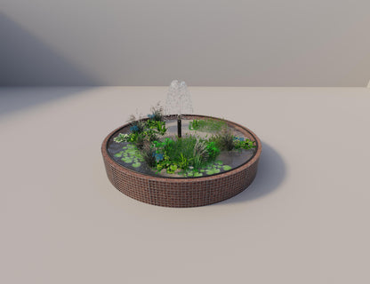 Gabion bassin surélevé rond, diamètre extérieur 352 cm, hauteur 50 cm, mailles 5 x 5 cm, épaisseur de paroi 15 cm