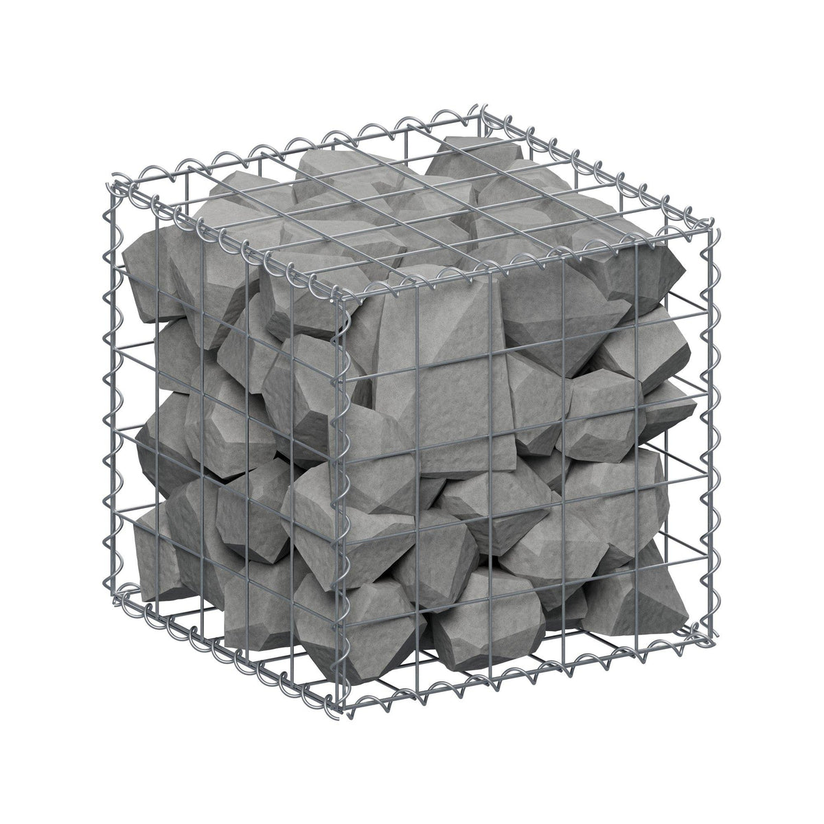 Gabione 50 cm x 50 cm x 50 cm (L x H x T), Maschenweite 10 cm x 10 cm, Spirale