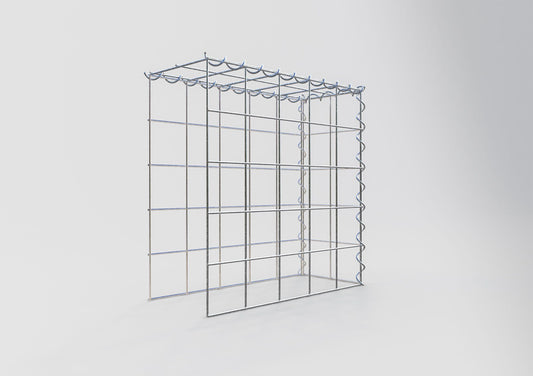 Opvokset gabion type 4 50 cm x 50 cm x 20 cm (L x H x D), maskestørrelse 10 cm x 10 cm, spiral