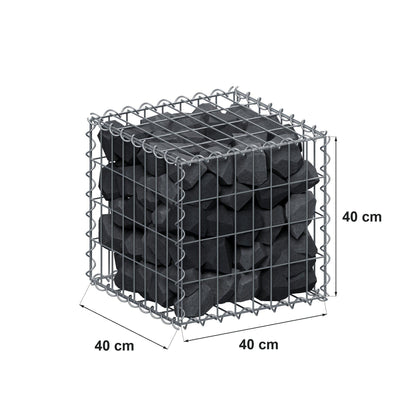 Gabione 40 cm x 40 cm x 40 cm (L x H x T), Maschenweite 5 cm x 10 cm, Spirale