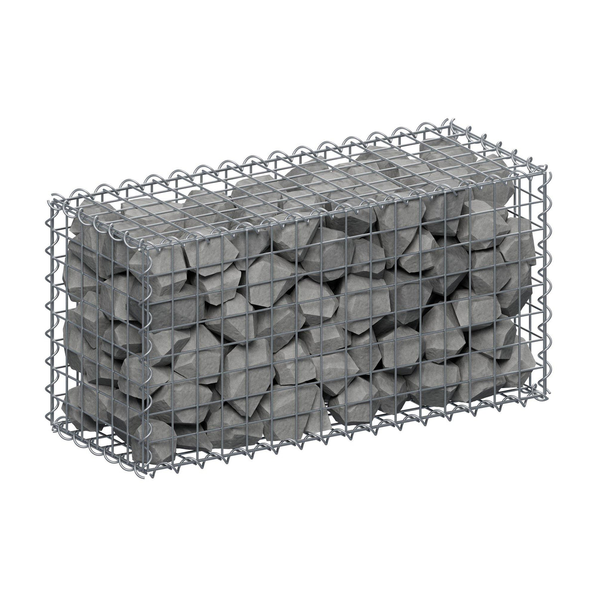 Gabion 80 cm x 40 cm x 30 cm (L x H x D), mesh size 5 cm x 5 cm, spiral