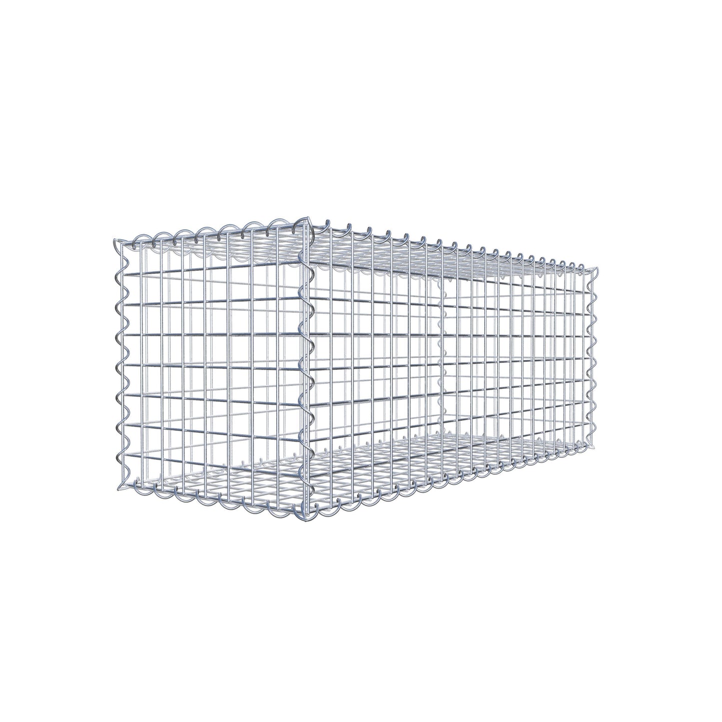 Sats med 2 gabioner 100 cm x 40 cm x 40 cm (L x H x D), maskstorlek 5 x 5 cm, spiral