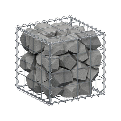 Gabion 40 cm x 40 cm x 40 cm (L x H x D), maskstorlek 10 cm x 10 cm, spiral