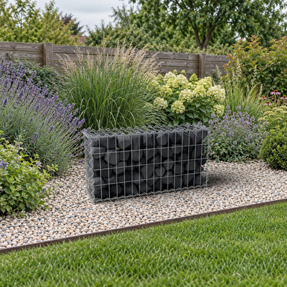 Gabion 80 cm x 40 cm x 20 cm (L x H x D), maskestørrelse 5 cm x 10 cm, spiral