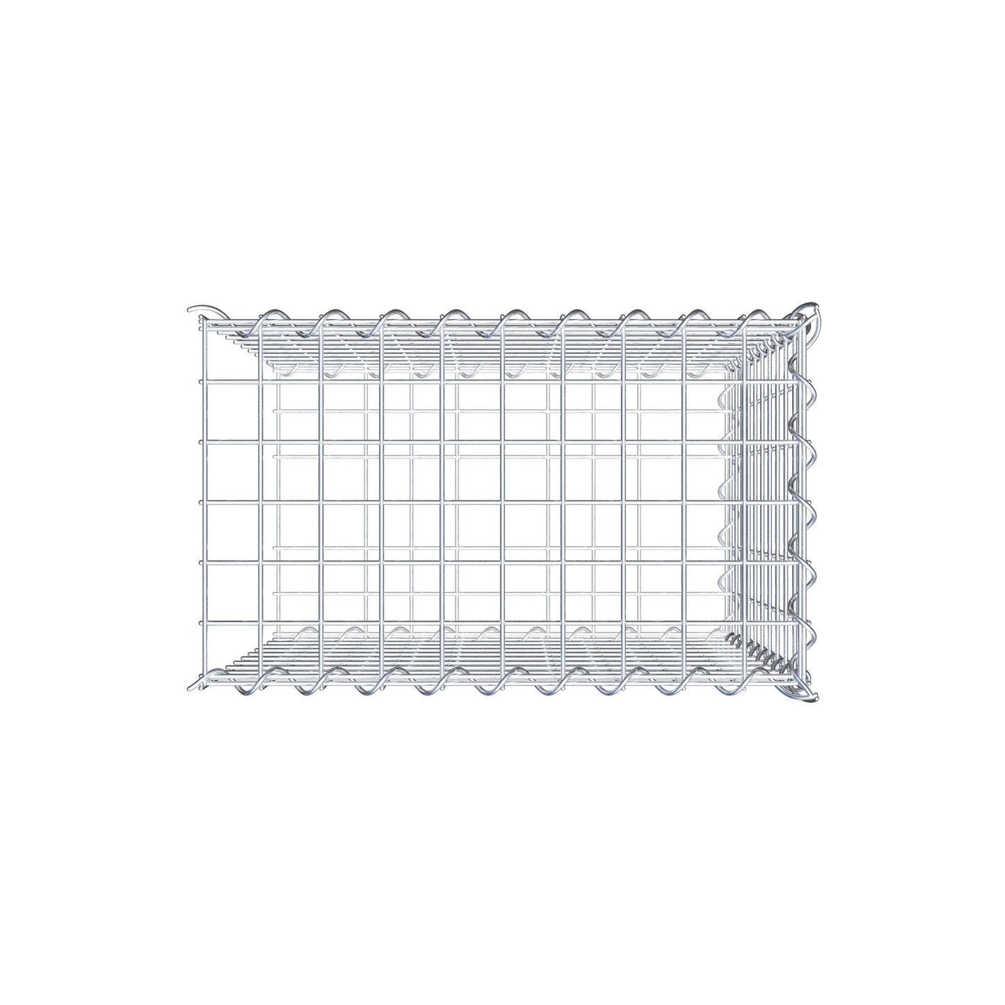 Gabion rapporté type 2 50 cm x 50 cm x 30 cm (L x H x P), mailles 5 cm x 5 cm, spirale